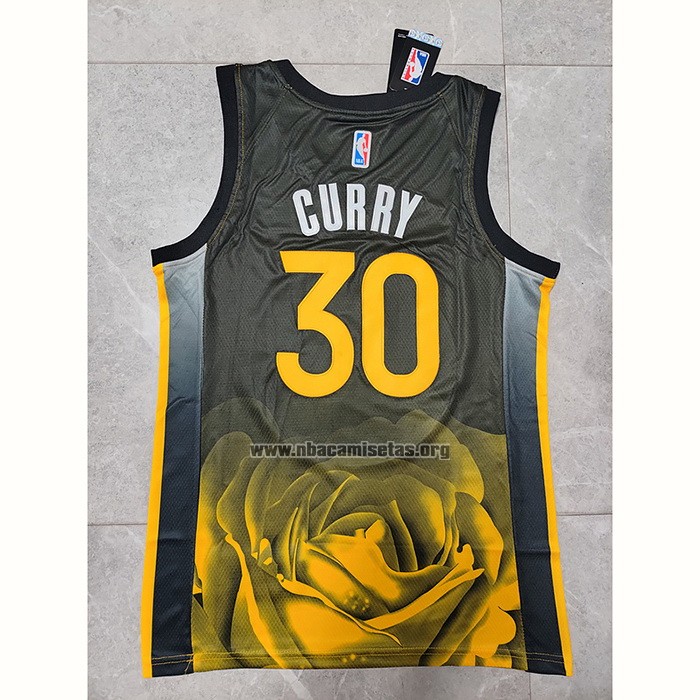 Camiseta Golden State Warriors Stephen Curry NO 30 Ciudad 2022-23 Negro